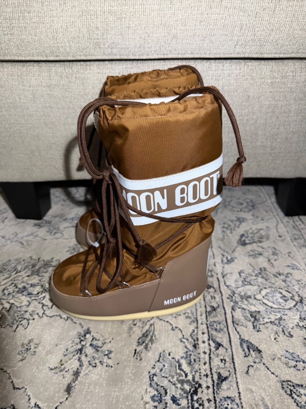 Moon Boots Icon Brown Nylon Boots - Picture 4 of 7